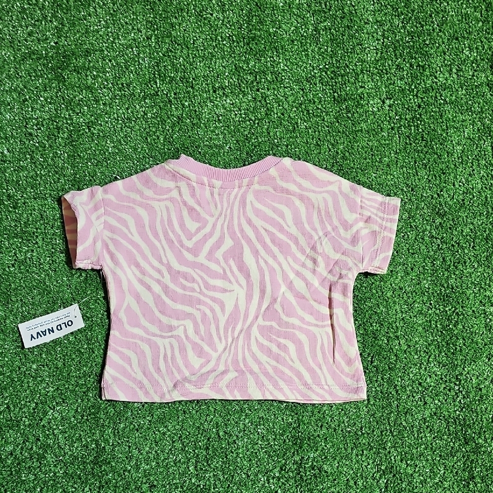 Old Navy Pink and White Zebra Baby GirlTee - Picture 4 of 4